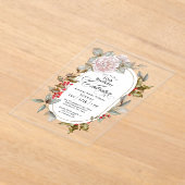 フェミニンフローラ12月50誕生祝い アクリル招待状 (レイダウン)