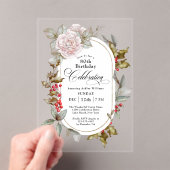 フェミニンフローラ12月80誕生祝い アクリル招待状 (インサイチュ (ポータブル))