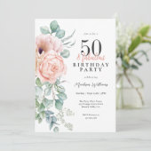 フェミニンフローラ50と素晴らしい誕生日パーティー 招待状 (スタンド正面)