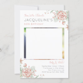 フェミニンフローラ60番目の誕生日招待状 招待状