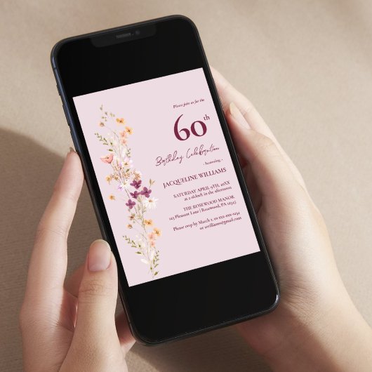 フェミニンフローラ60誕生日 招待状