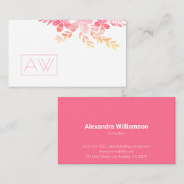 フェミニンプロフェッショナルピンクフローラパーソナルブランド 名刺
