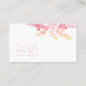 フェミニンプロフェッショナルピンクフローラパーソナルブランド 名刺 (正面)