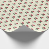 フェミニンベージュのピンクの水の色バラ ラッピングペーパー (角)