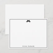 フェミニンモダンガーリーリボン弓クラシック ノートカード (正面/裏面)