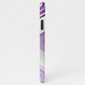 フェミニンモノグラムの紫ストライプの幾何 iPhoneケース (右側)