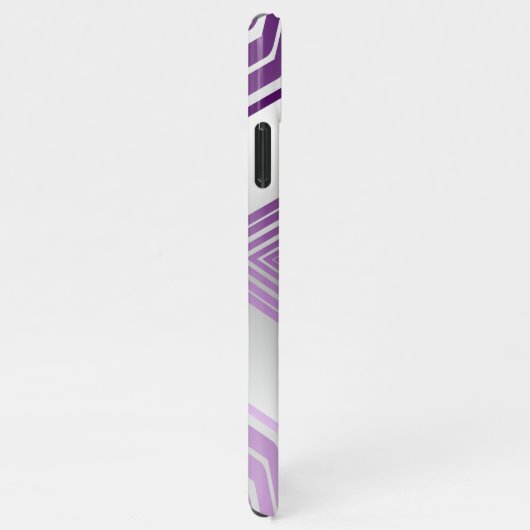 フェミニンモノグラムの紫ストライプの幾何 iPhoneケース (右側)