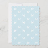 フェミニンリボモダンンボウブラックブルーシック ノートカード (裏面)