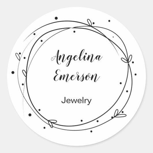 フェミニンリース手作りジュエリー ラウンドシール (正面)