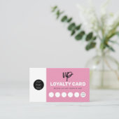 フェミニンロイヤリティカード顧客パンチリワードカード 名刺 (スタンド正面)