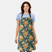 フェミニンヴィンテージブルーフローラ旧スタイル エプロン (着用した状態)