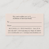 フェミニンヴィンテージ新しいMayfliesギフト証明書 割引カード (裏面)