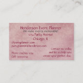 フェミニン及びエレガントフローライベントパーティープランナー 名刺 (裏面)