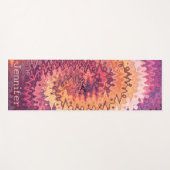 フェミニン抽象芸術スワールパープルとオレンジ色の名前 ヨガマット (正面(横))