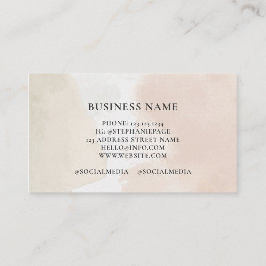 フェミニン抽象芸術水の色は絵を描ボホに染める コーリングカード (裏面)