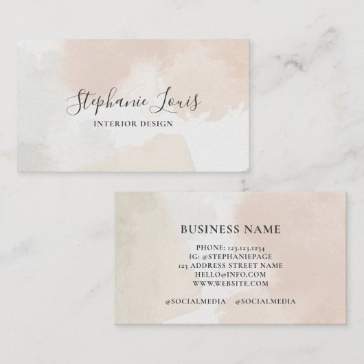 フェミニン抽象芸術水の色は絵を描ボホに染める コーリングカード (正面/裏面)