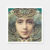 フェミニン新しいヴィンテージ美しい スタンダードカクテルナプキン (正面)