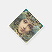 フェミニン新しいヴィンテージ美しい スタンダードカクテルナプキン (角)