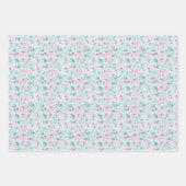 フェミニン水彩ピンクDitsy花柄 ラッピングペーパーシート (正面2)