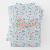 フェミニン水彩ピンクDitsy花柄 ラッピングペーパーシート (インサイチュ)