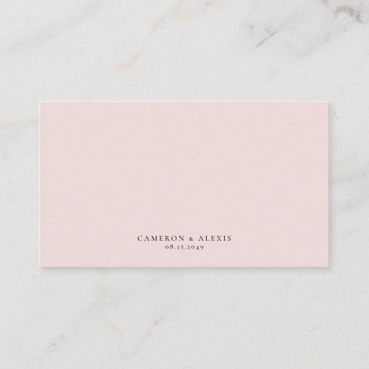 フェミニン水彩赤面花フローラ結婚ズ プレイスカード (裏面)