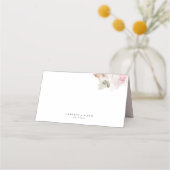 フェミニン水彩赤面花フローラ結婚ズ プレイスカード (裏面)