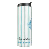 フェミニン水彩青ストライプ色 タンブラー (回転左)