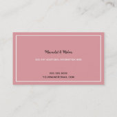 フェミニン白ピンクエレガントプロフェッショナル 名刺 (裏面)