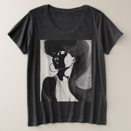 フェミニン線 プラスサイズTシャツ