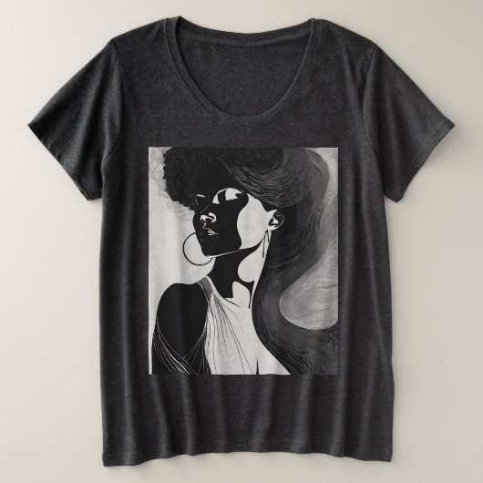 フェミニン線 プラスサイズTシャツ (デザイン正面)