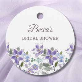 フェミニン薄紫植物性フローラブライダルシャワー フェイバータグ