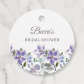 フェミニン薄紫植物性フローラブライダルシャワー フェイバータグ (正面)