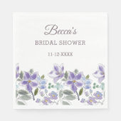 フェミニン薄紫花ブライダルシャワー スタンダードランチョンナプキン (正面)