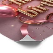 フェミニン誕生日の贅沢なエレガント贅沢 ポスター (角)