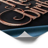 フェミニン誕生日の贅沢なエレガント贅沢 ポスター (角)