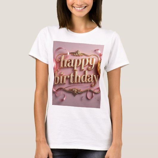 フェミニン誕生日の贅沢なエレガント贅沢 Tシャツ (正面)