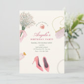 フェミニン誕生日 招待状 (スタンド正面)