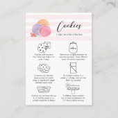 フェミニン赤面ピンクウォーターカラーアートクッキー気に 名刺 (正面)