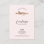 フェミニン赤面ピンクウォーターカラーアートクッキー気に 名刺 (裏面)