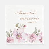 フェミニン赤面ピンクフローラバラブライダルシャワー スタンダードランチョンナプキン (正面)