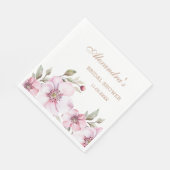フェミニン赤面ピンクフローラバラブライダルシャワー スタンダードランチョンナプキン (角)
