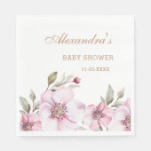 フェミニン赤面ピンクフローラバラベビーシャワー スタンダードランチョンナプキン (正面)
