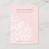 フェミニン赤面ピンクローズフローラジュエリー表示 名刺 (正面)