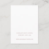 フェミニン赤面ピンクローズフローラジュエリー表示 名刺 (裏面)