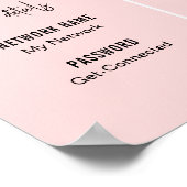 フェミニン赤面ピンクWIFIパスワードスキャンQRコード ポスター (角)