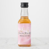 フェミニン金ゴールドとピンクグリッター リキュールボトルラベル (正面)