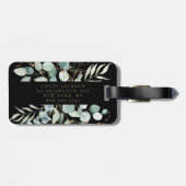 フェミニン金ゴールドグリッターモノグラムの黒  ラゲッジタグ (裏面横)