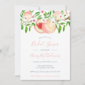 フェミニン エレガント スイート ピーチ ブライダルまたはベイビーシャワー 招待状 (正面)