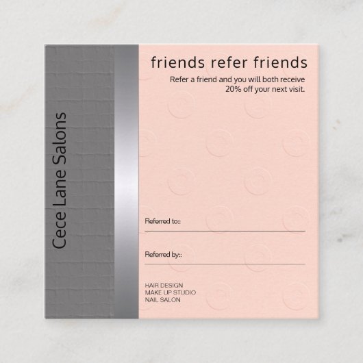 フェミニン&シック |ピーチ&グレー 紹介カード (正面)