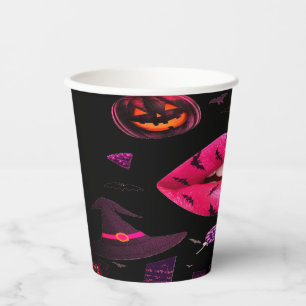 フェミニン ハロウィン ピンク 紙コップ
